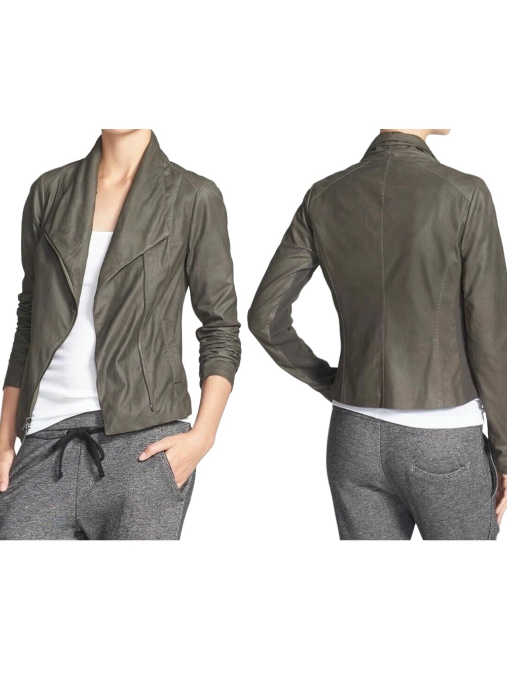 Vince Scuba Asymmetrical Moto Leather Jacket